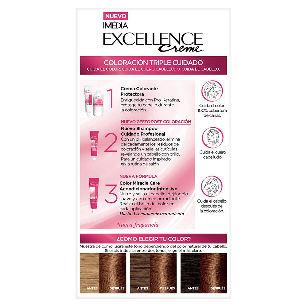 Tinte-Cabello-Loreal-Paris-Excellence-Creme-Kit-6.7-Chocolate-Puro-imagen-3