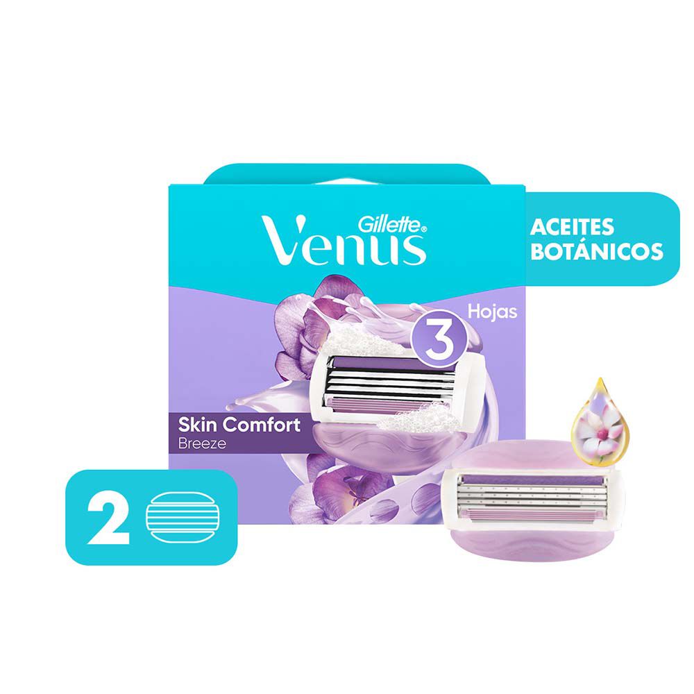 Repuesto Cuchilla Depilacion Gillette Sobre X 2 Venus Breeze
