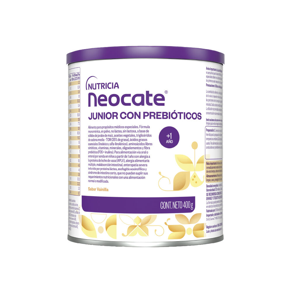 Neocate Junior Probioticos 1 A 10 Años Vainilla Tarro X 400Gr