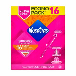 Tampones-Con-Aplicador-Nosotras-Super-Econopack-Paquete-X-16-imagen