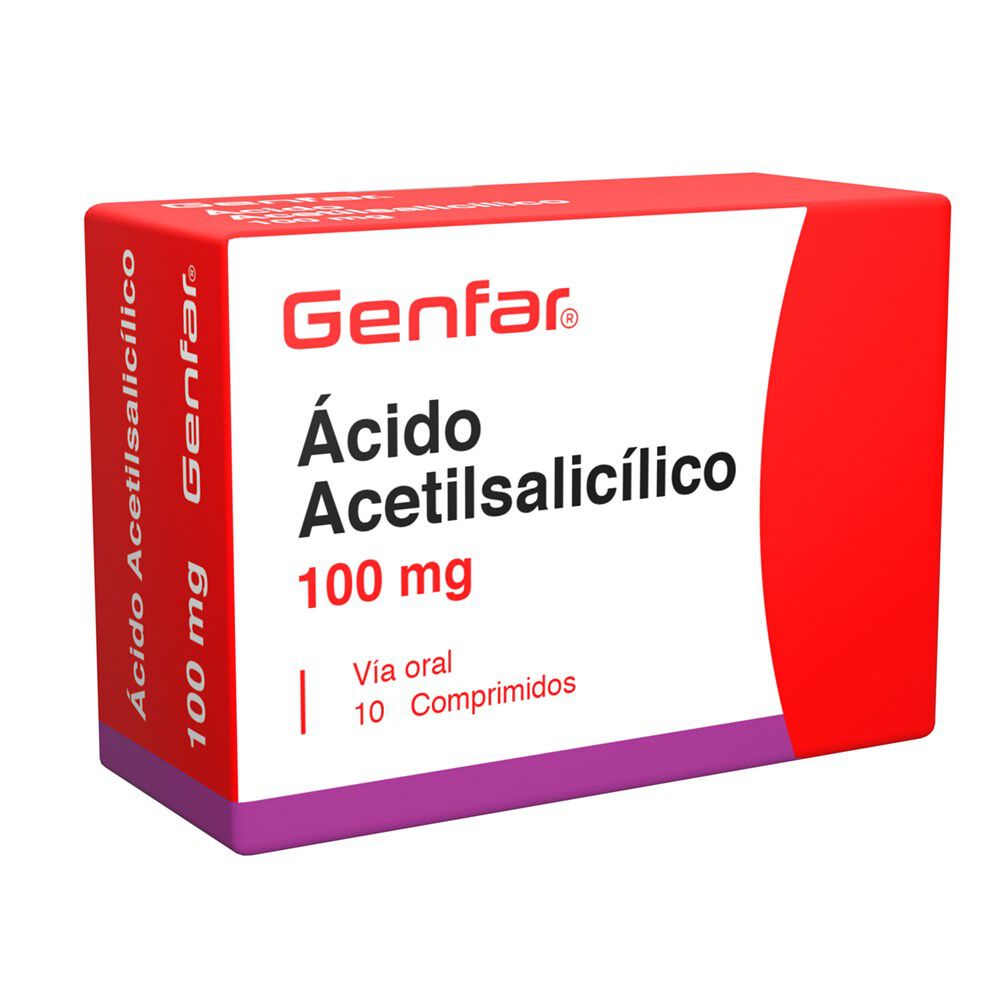 Acido Acetilsalicilico 100Mg Tabletas Blister X 10 Genfar