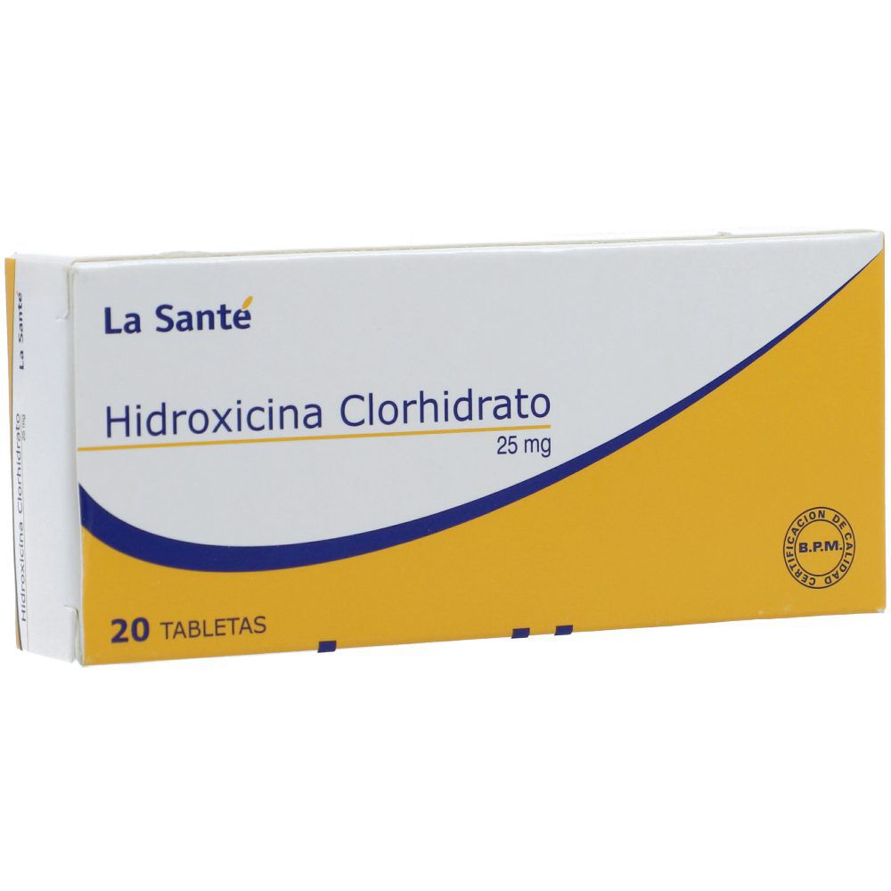 Hidroxicina Clorhidrato Tabletas 25Mg Caja X 20