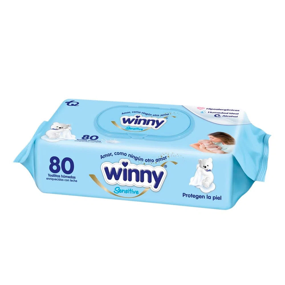 Toalla Húmeda Enriq Leche Winny Paquete X 80 Recién Nacido