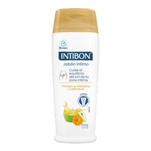 Jab&oacute;n-&Iacute;ntimo-Vinagre-de-Manzana-y-Cal&eacute;ndula-Intibon-Frasco-x-120g-imagen
