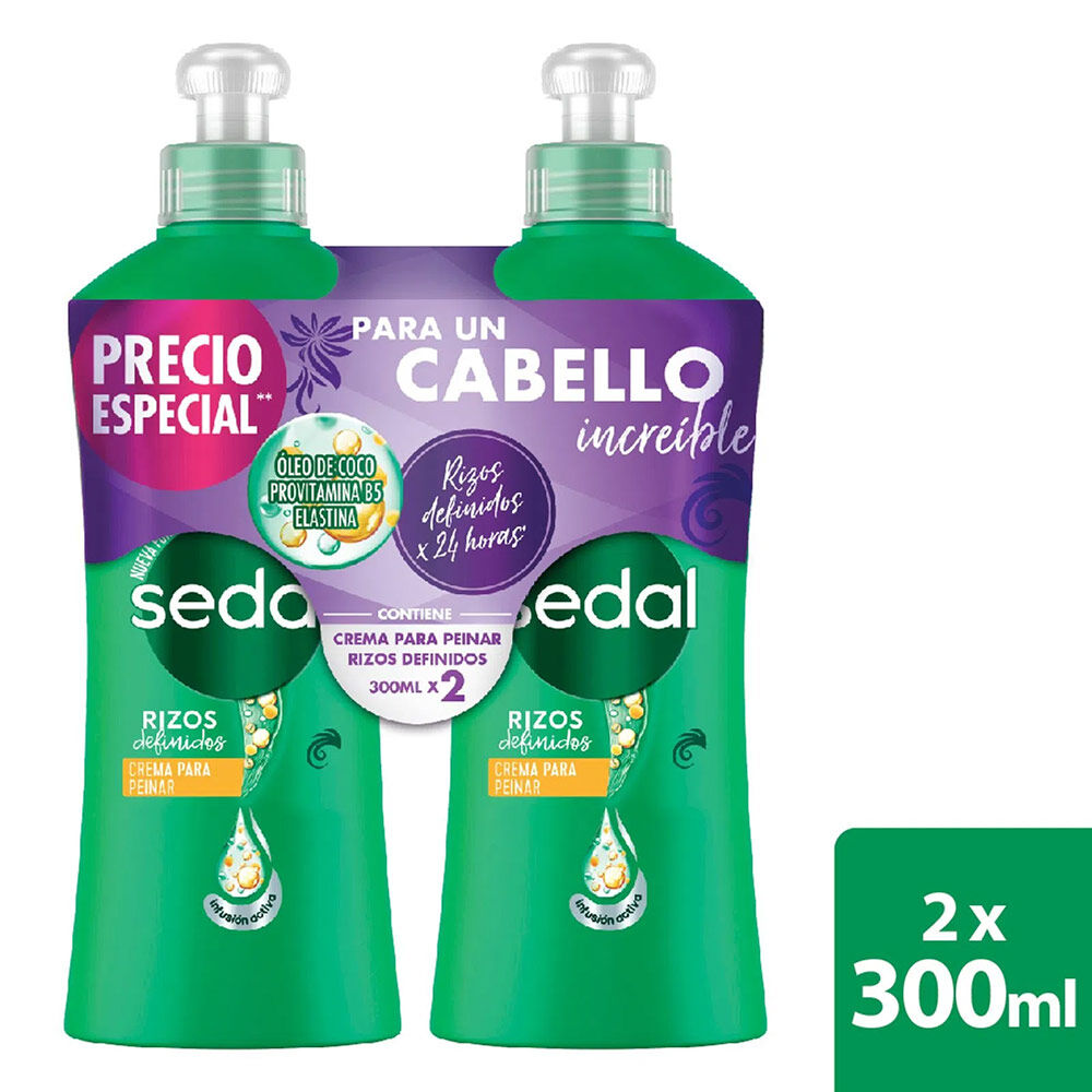 Prom-Crema-Para-Peinar-Sedal-Paquete-X-2-Frascos-X-300mL-imagen