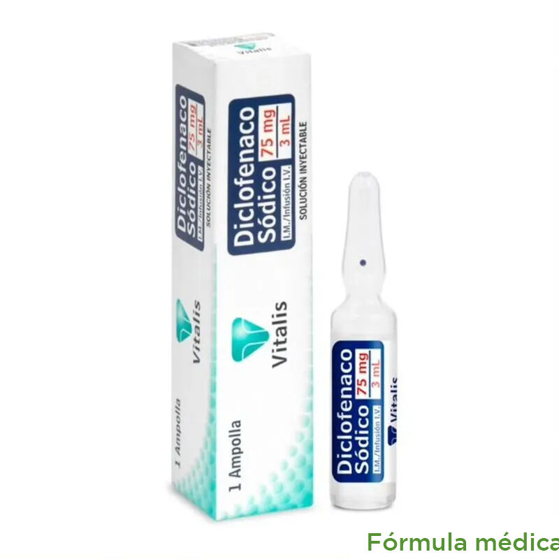 Diclofenaco 75Mg/3Ml(25Mg/Ml) Solucion InyecTabletasle Cajas X 1Ampollax3Ml Vitalis