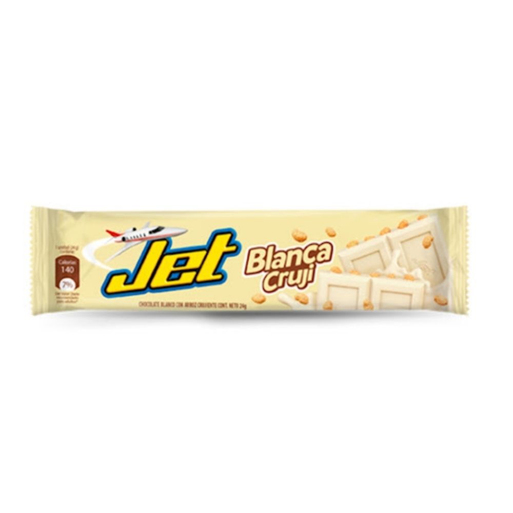 Chocolatina Blanca Jet Con Arroz Crujiente Barra X 24Gr