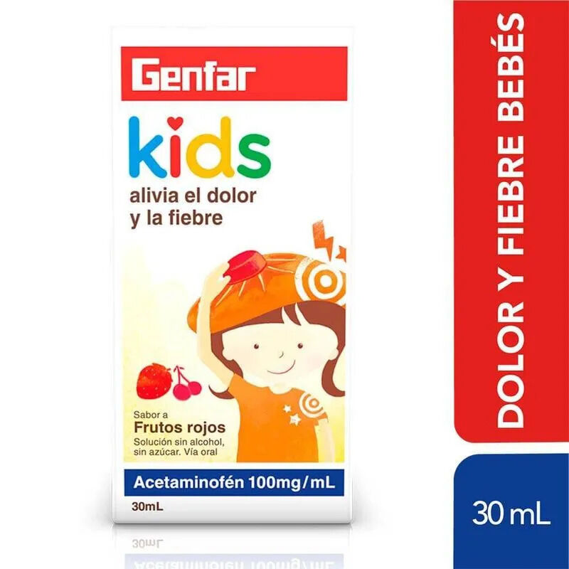 Acetaminofén Genfar Kids Frutos Rojos Frasco 30Ml