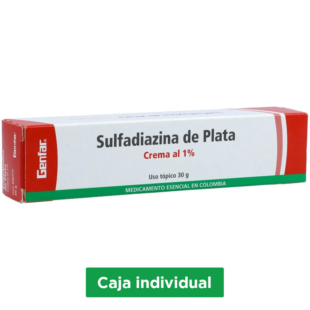Sulfadiazina De Plata 1% Crema Genfar Tubo X 30 Gr