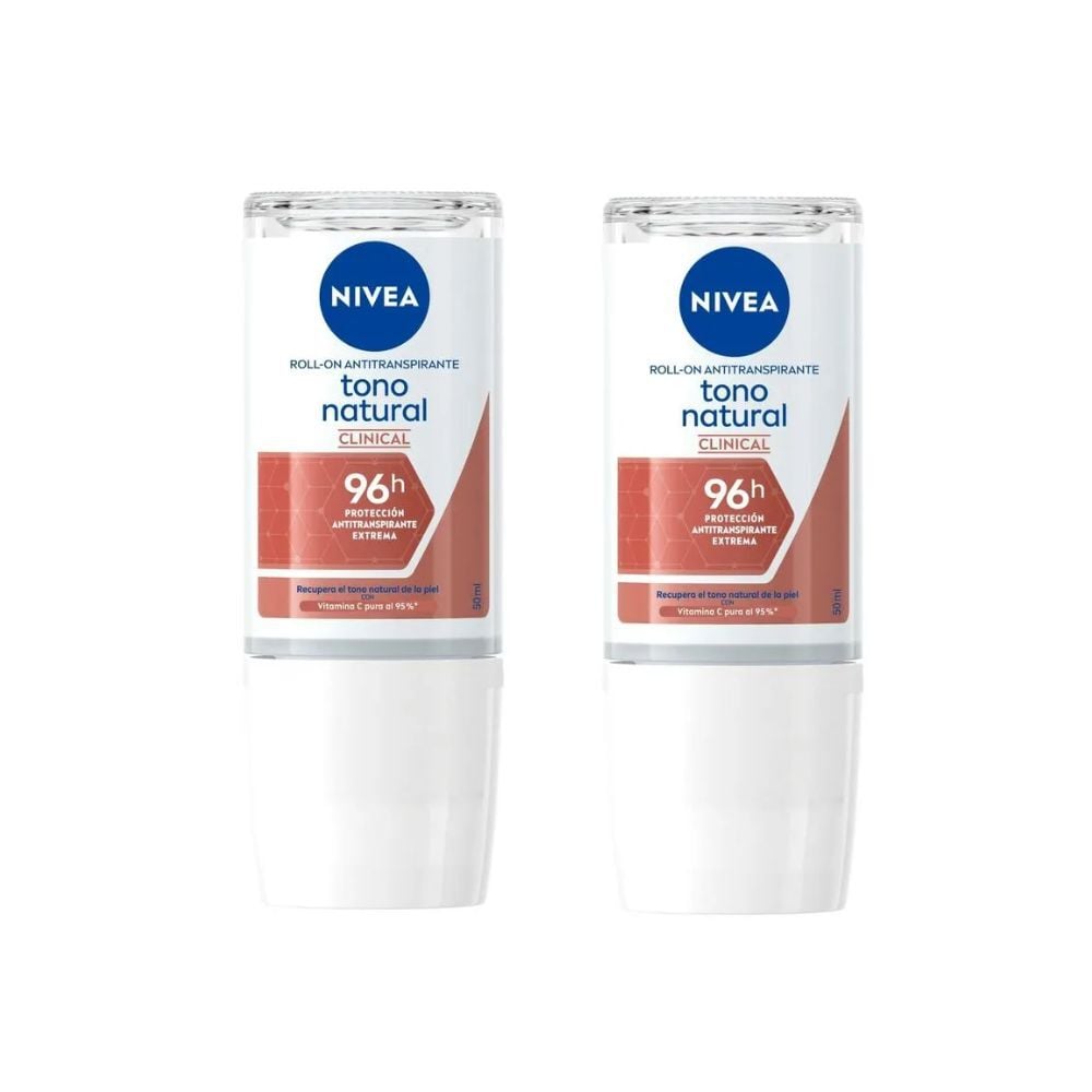 Promo Roll On Desodorante Nivea Tono Natural Paquete X 2 Frasco X 50Ml