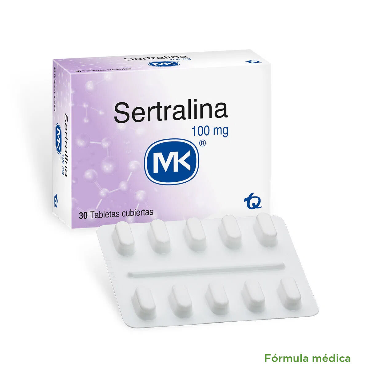 Sertralina Mk 100Mg Caja X 30 Tabletas Recubiertas