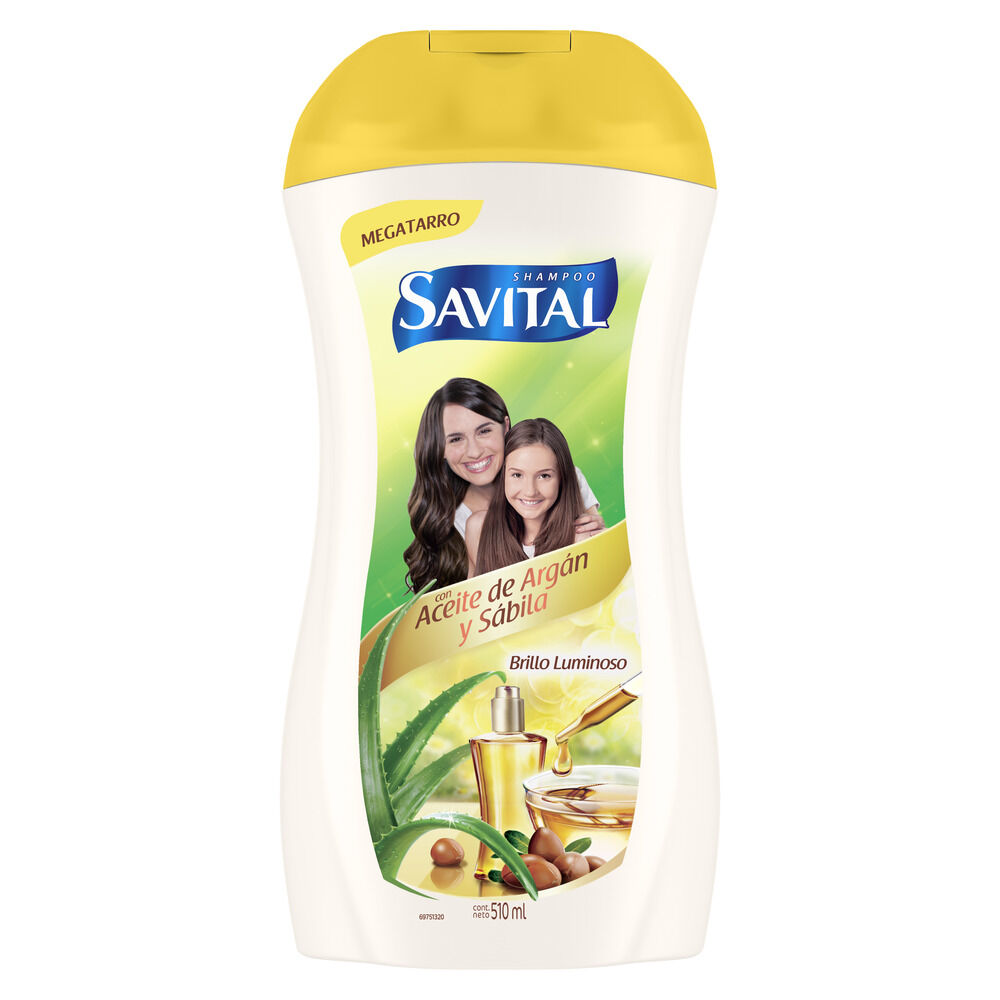 Shampoo-Brillo-Luminoso-Savital-Aceite-De-Argan-Y-Sabila-Frasco-X-510Ml-imagen