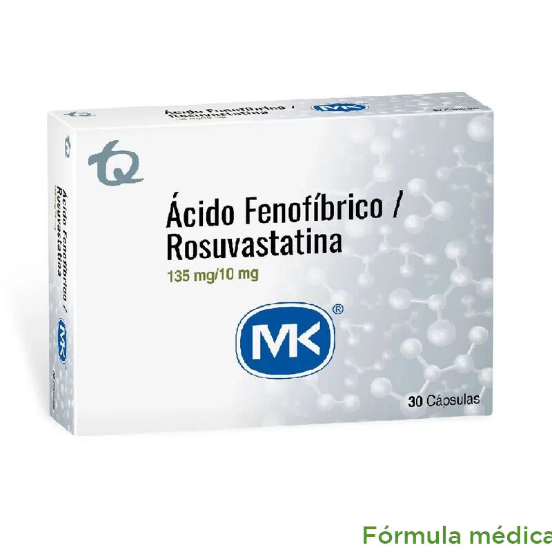 Fenofibrico Acido+Rosuvastatina (135+10)Mg Capsula Caja X 30