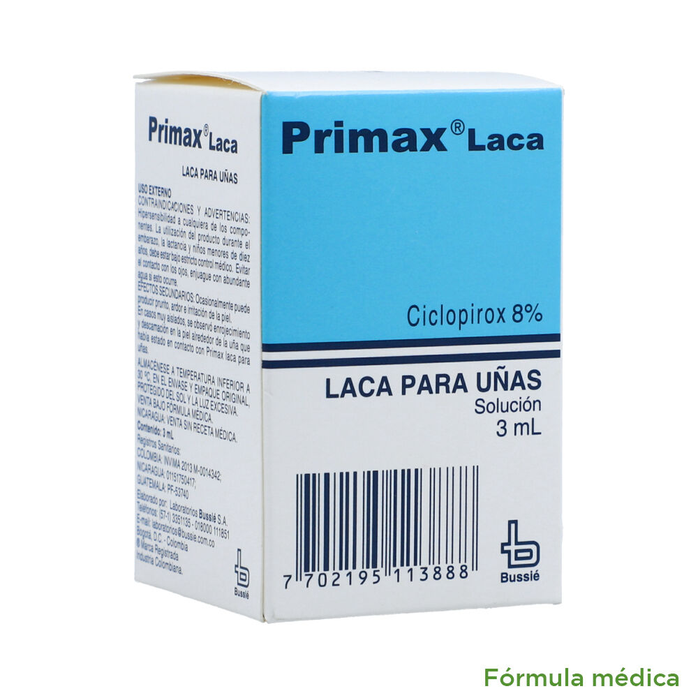 Primax Laca 8% Sol Tópica Frasco X 3Ml