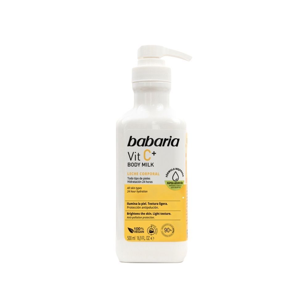 Leche Corporal Babaria Body Milk Vit C+ Frasco X 500Ml