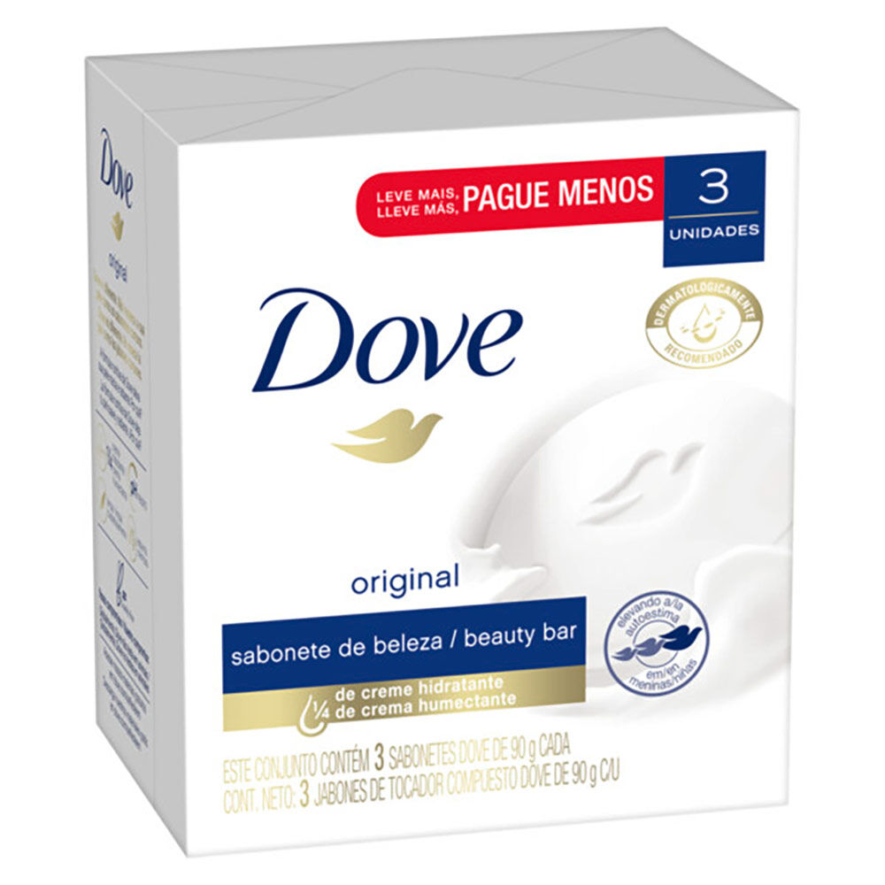 Jabón Dove Original-Blanco Caja X 3 Barras X 90Gr