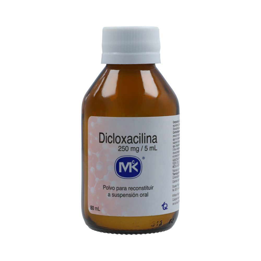 Dicloxacilina 250Mg/5mL(5%) Polvo Suspensión Oral Frasco X 80mL Mk