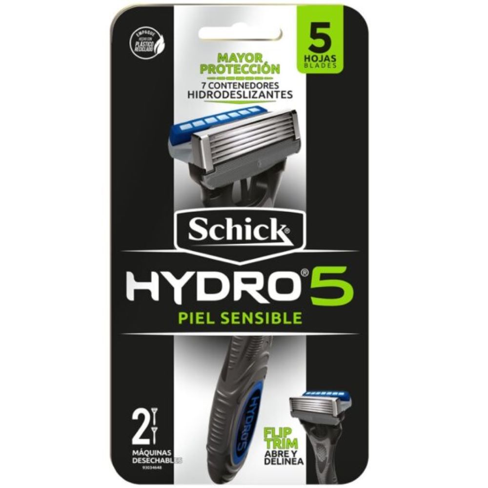 Maquina De Afeitar Schick Hydro 5 Piel Sensible Paquete Por 2Unidades