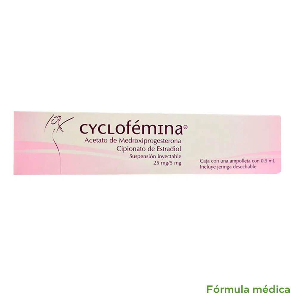 Cyclofemina (5+25)Mg/0.5Ml Solución Inyectable Caja X 1Ampolla