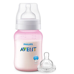 Combo-Tetero-Anticolico-Avent-3M+-1-Tetina-Extra-Caja-X-1Kit-Rosado-imagen