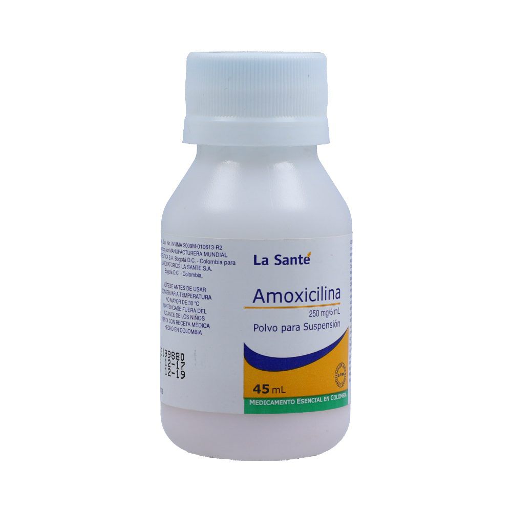 Amoxicilina 250Mg/5mL Polvo Suspensión Oral La Santé Frasco X 45mL