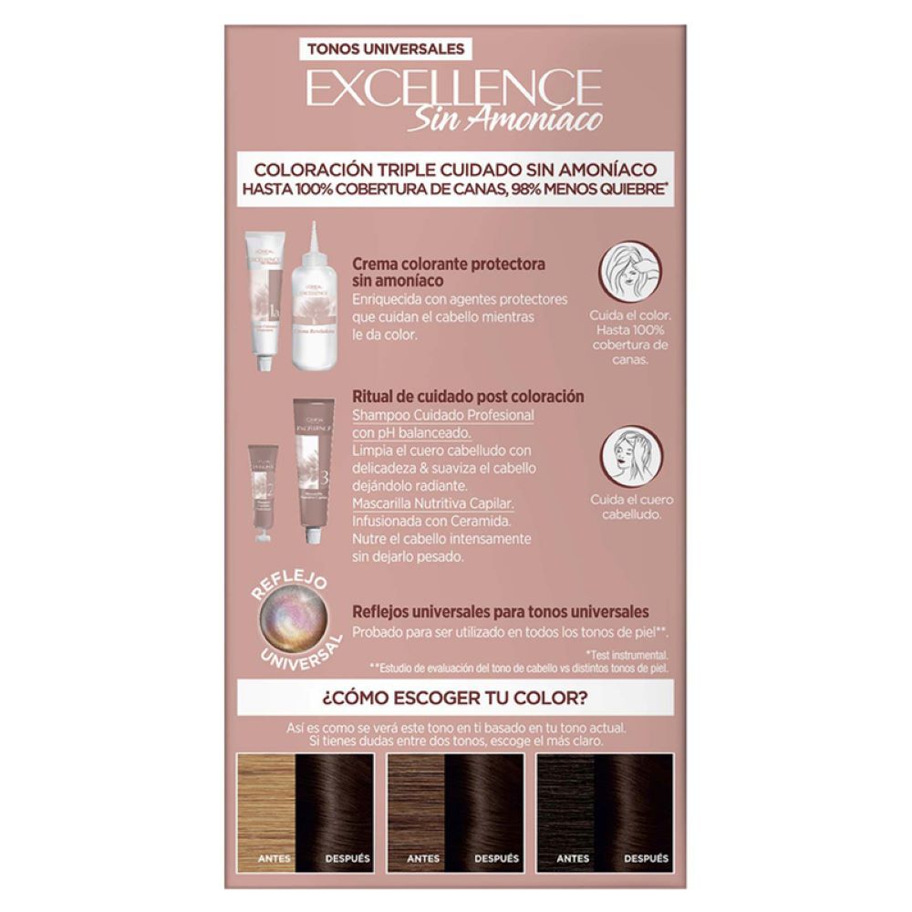Tinte-Capilar-Loreal-Paris-Excellence-Sin-Amoniaco-Tubo-por-45Gr-3U-Castano-Oscuro-Universal-imagen-3
