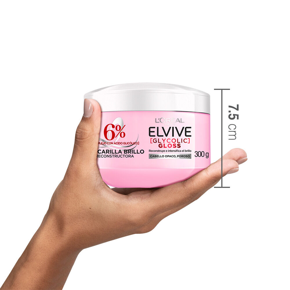 Mascarilla-Reconstructora-Loreal-Paris-Elvive-Glycolic-Gloss-6%-Pote-X-300Gr-imagen-3