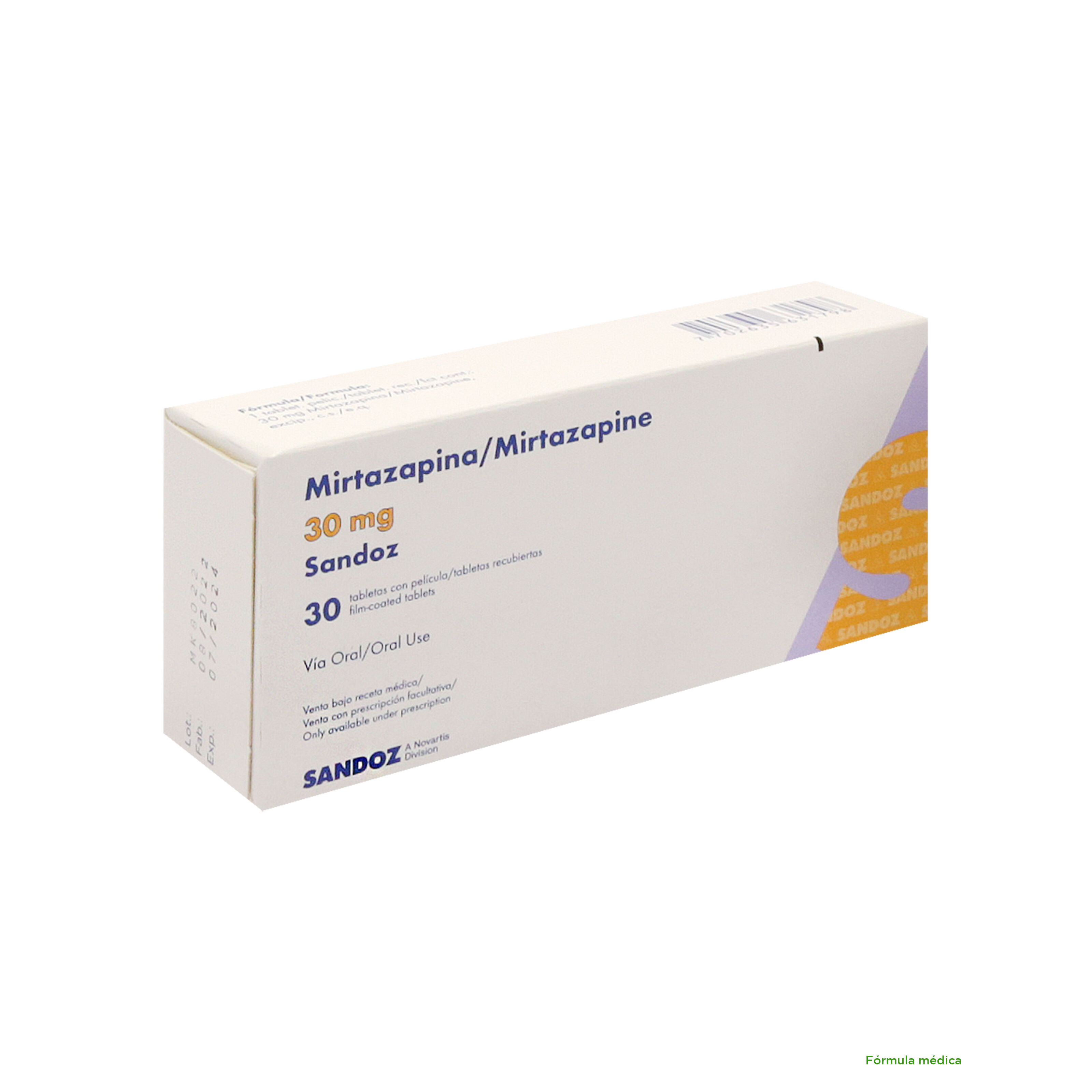 Mirtazapina 30Mg Tabletas Recubiertas Caja X 30 Sandoz