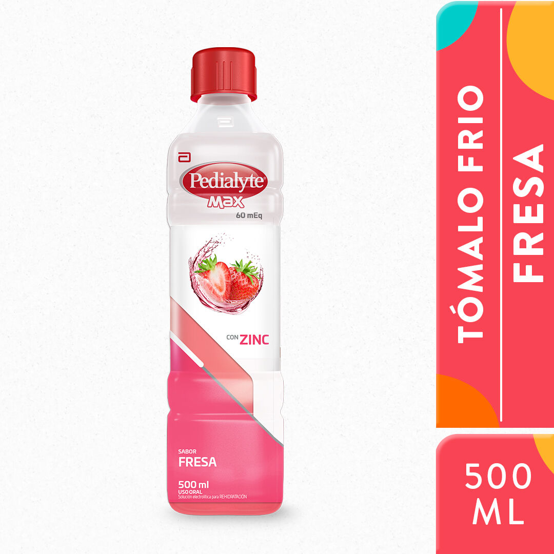 Suero Rehidratante Pedialyte Max 60 Fresa 500 mL