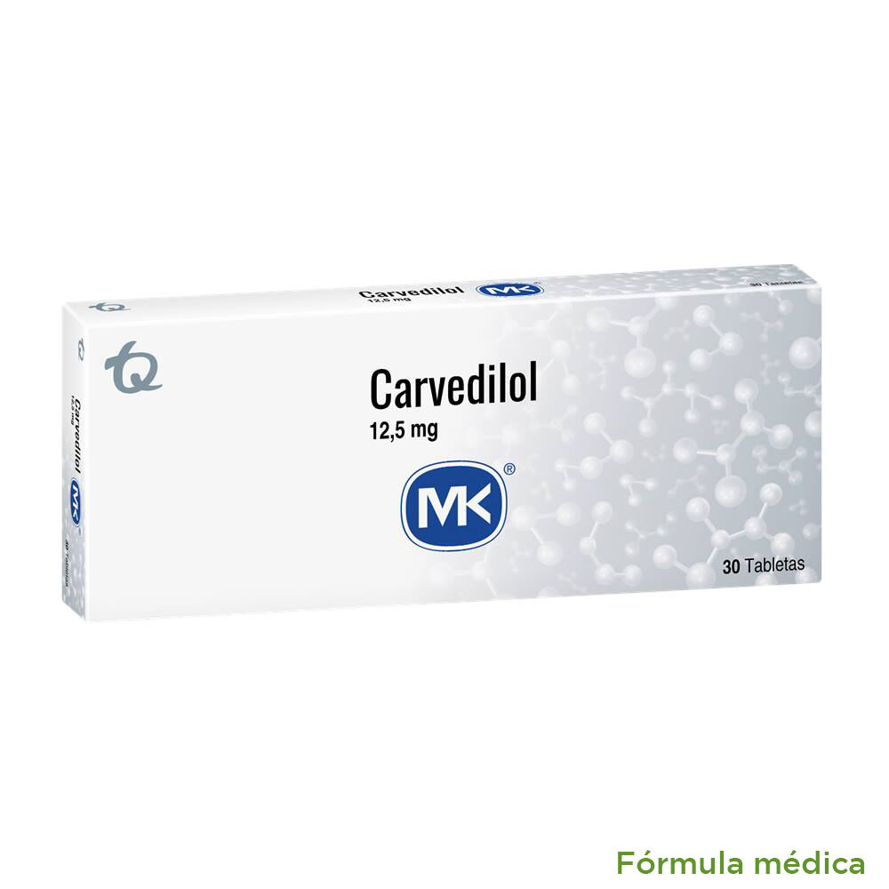 Carvedilol Mk 12.5Mg Caja X 30 Tabletas