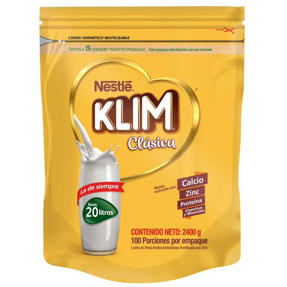 Klim-Leche-En-Polvo-Nestle-Clasica-Calcio-Zinc-Bolsa-X-2400Gr-imagen-1