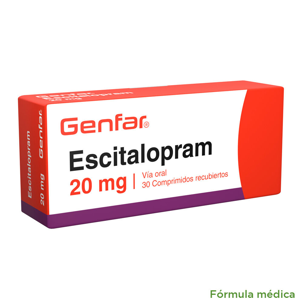 Escitalopram 20Mg Tabletas Recubiertas Caja X 30 Genfar