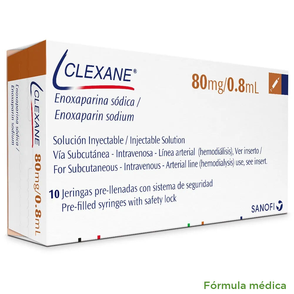 Clexane 80Mg/0.8Ml(100Mg/Ml)Solucion Inyectable Caja X 10Jerprel X 0.8Ml