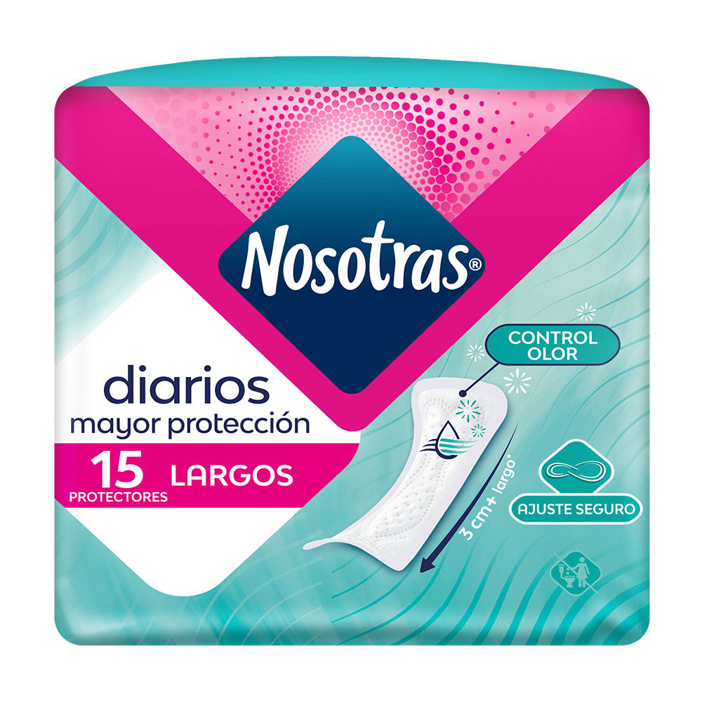 Protectores Diarios Largos Tela Tipo Algodón Paquete X 15