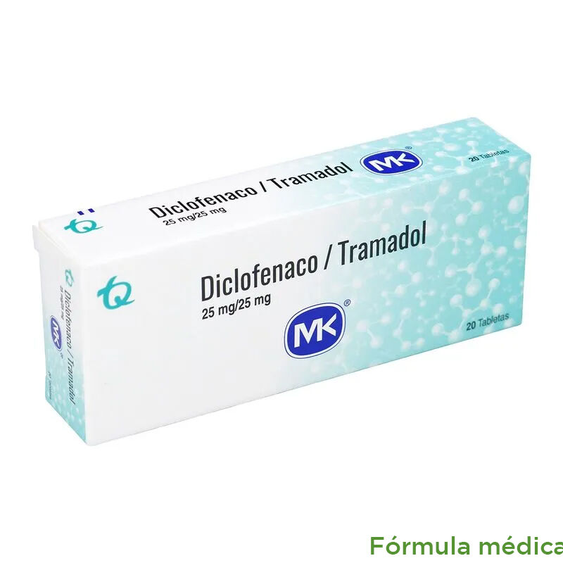 Diclofenaco+Tramadol (25+25)Mg Tableta Caja X 20 Mk