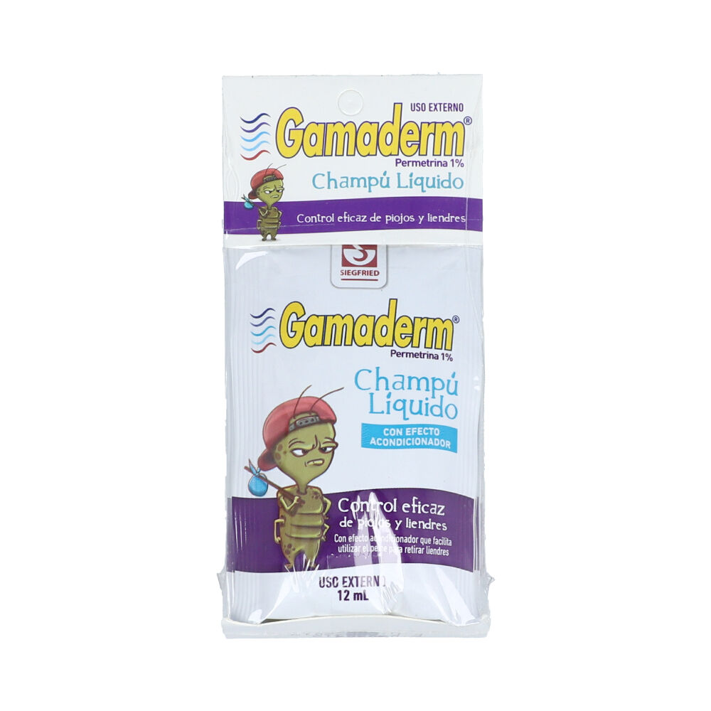Gamaderm 1% Shampoo Paquete X 3Sobre X 12Ml