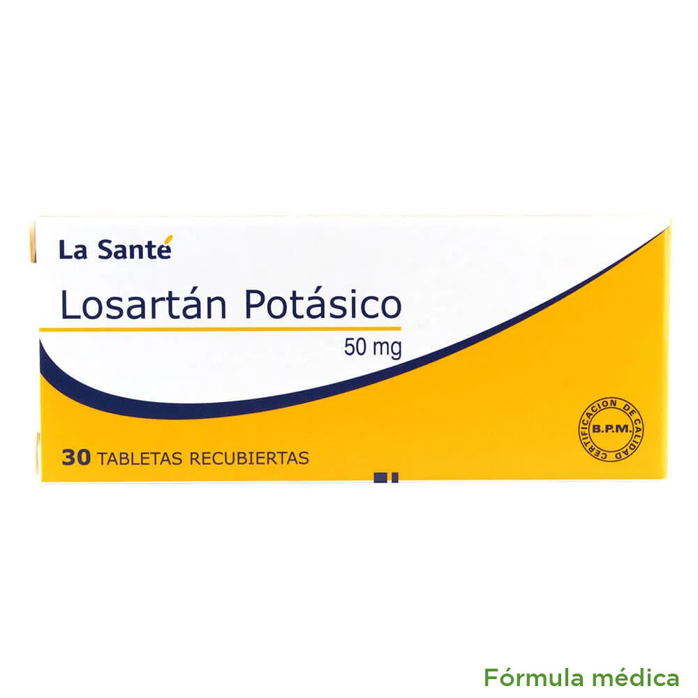 Losartan Potasico 50Mg Tabletas Recubiertas Caja X 30 La Sante