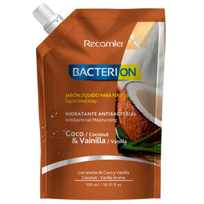 Jabón-Liquído-Para-Manos-Hidratante-Antibacterial---Bacterion-Vainilla-Coco-Bolsa-X-500-Ml-imagen