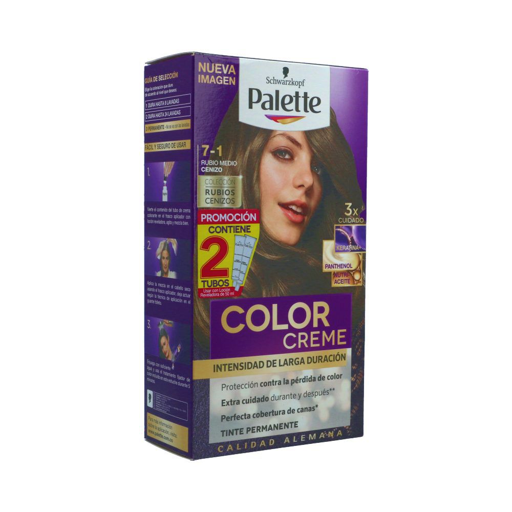 Palette-Color-Creme-Caja-X-2-Tubos-X-50-mL-C/u-Rubio-Medio-Cenizo-imagen-1