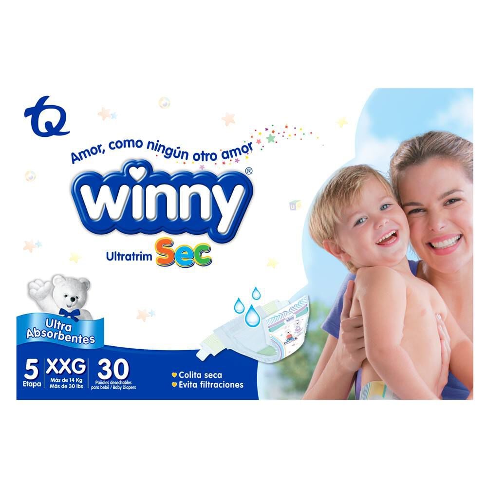 Pañal Winny Ultratrim Sec Etapa 5|Xxg Paquete X 30
