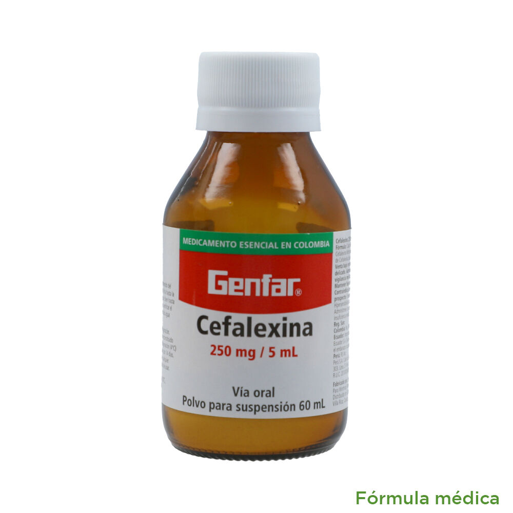 Cefalexina Suspensión Oral 250Mg/5Ml(5%) Frasco X 60Ml