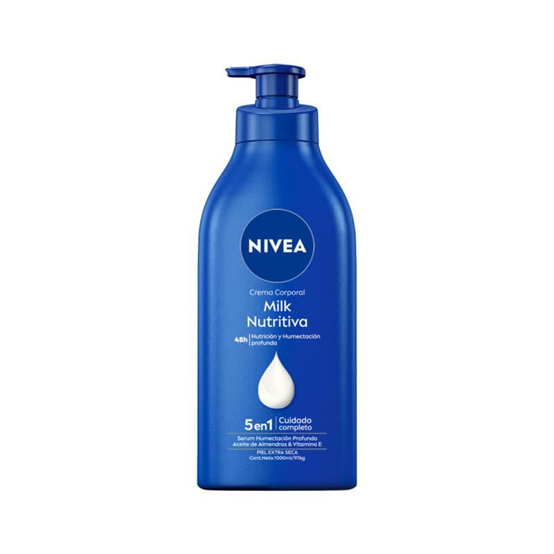 Crema Corporal Nutritiva Body Milk Nivea Piel Seca Frasco 1000 Ml