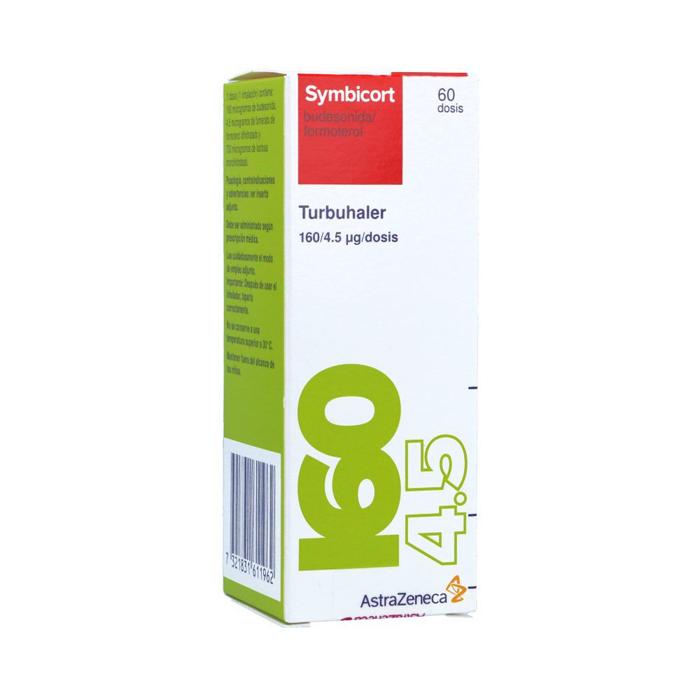 Symbicort Turbuhaler (160Mcg+4.5Mcg)Frasco X 60Dosis Cápsula Polvo Para Inhalar