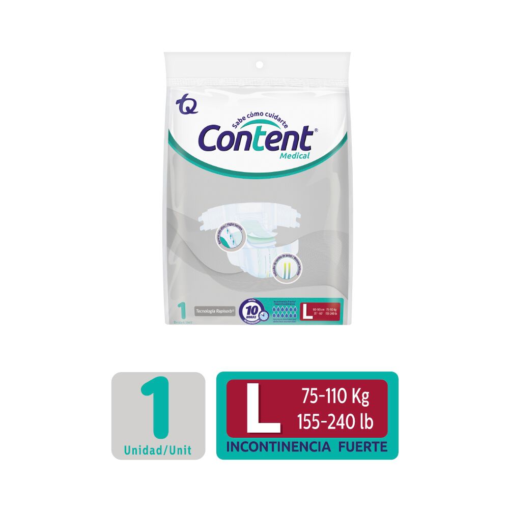 Pañal Content Medical Caja Por 1 Unidad Talla L