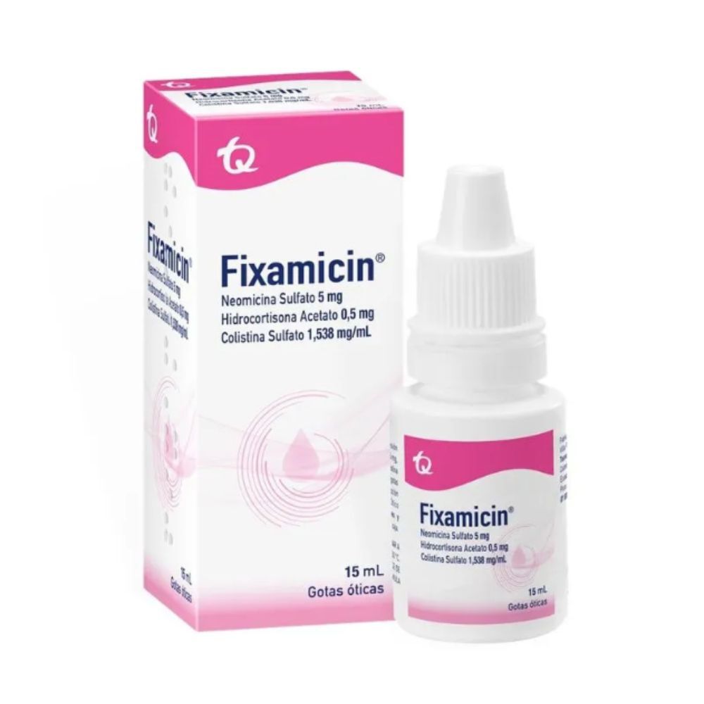 Fixamicin 0.15%+0.05%+0.5% Suspensión Ótica Frasco X 15 mL