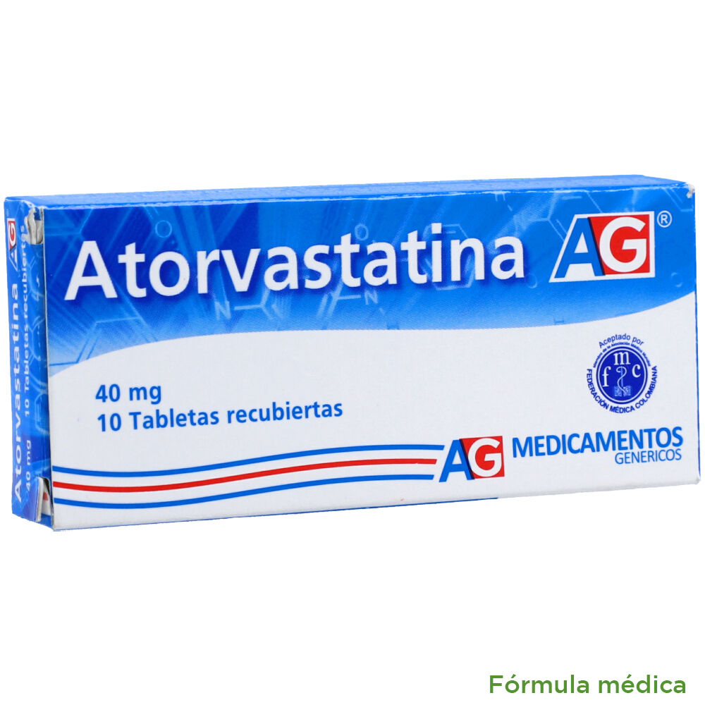 Atorvastatina Tabletas Recubiertas 40 Mg Caja X 10