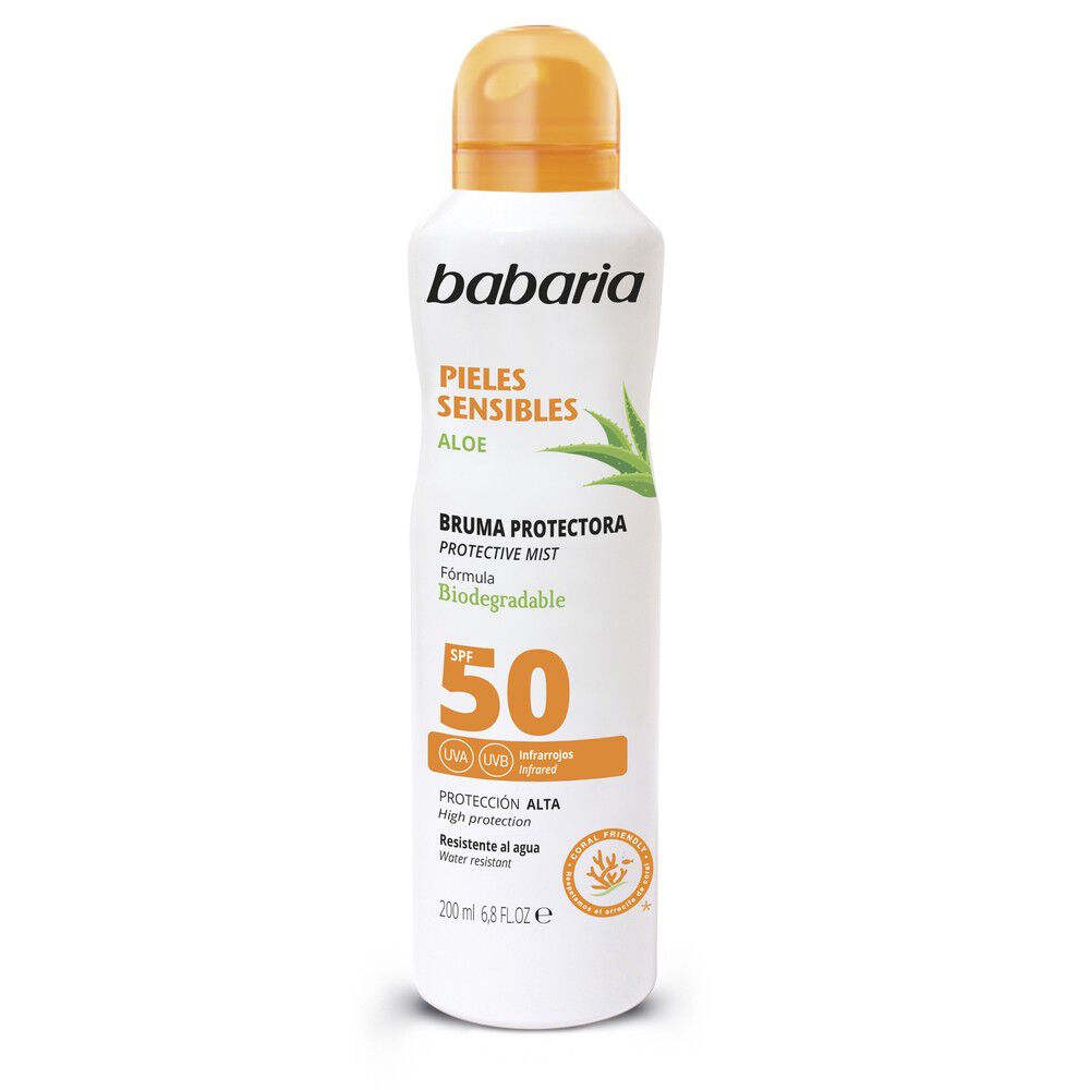 Protector Solar Babaria Bruma Pieles Sensibles Spf50 Frasco 200Ml Aerosol