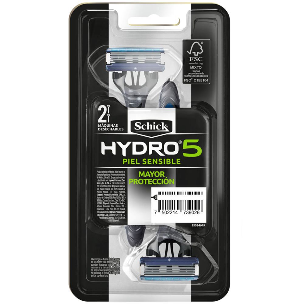 Maquina-De-Afeitar-Schick-Hydro-5-Piel-Sensible-Paquete-por-2Unidades-imagen-2