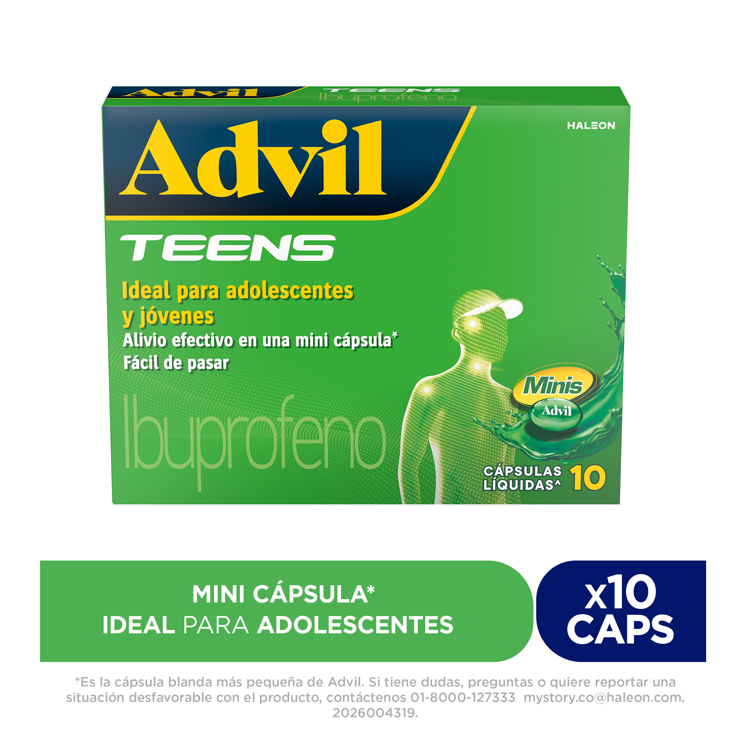 Advil Teens 200Mg Capsula Blanda Caja por 10