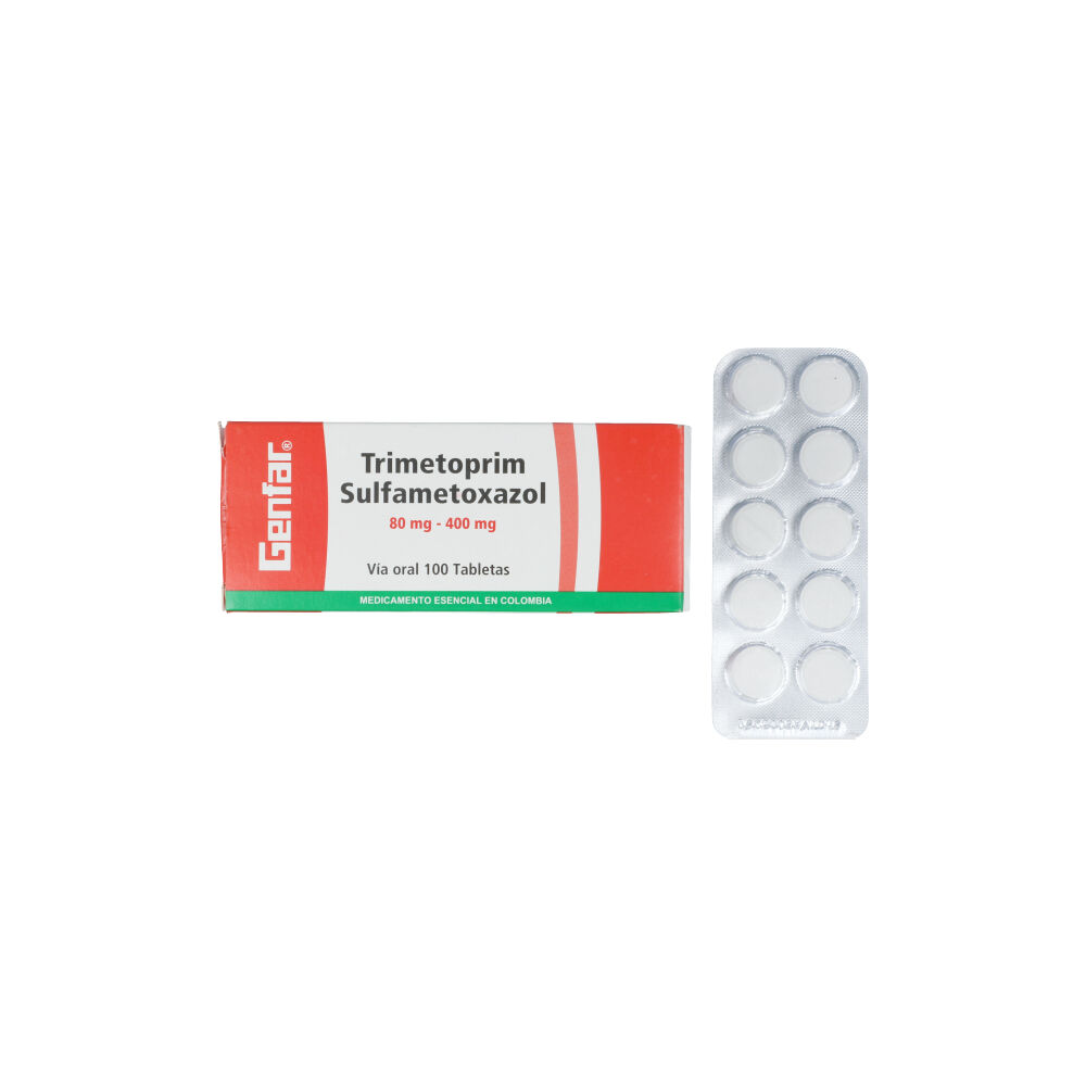 Trimetoprim+Sulfametoxazol Genfar 80Mg+400Mg Blister X 10 Tabletas